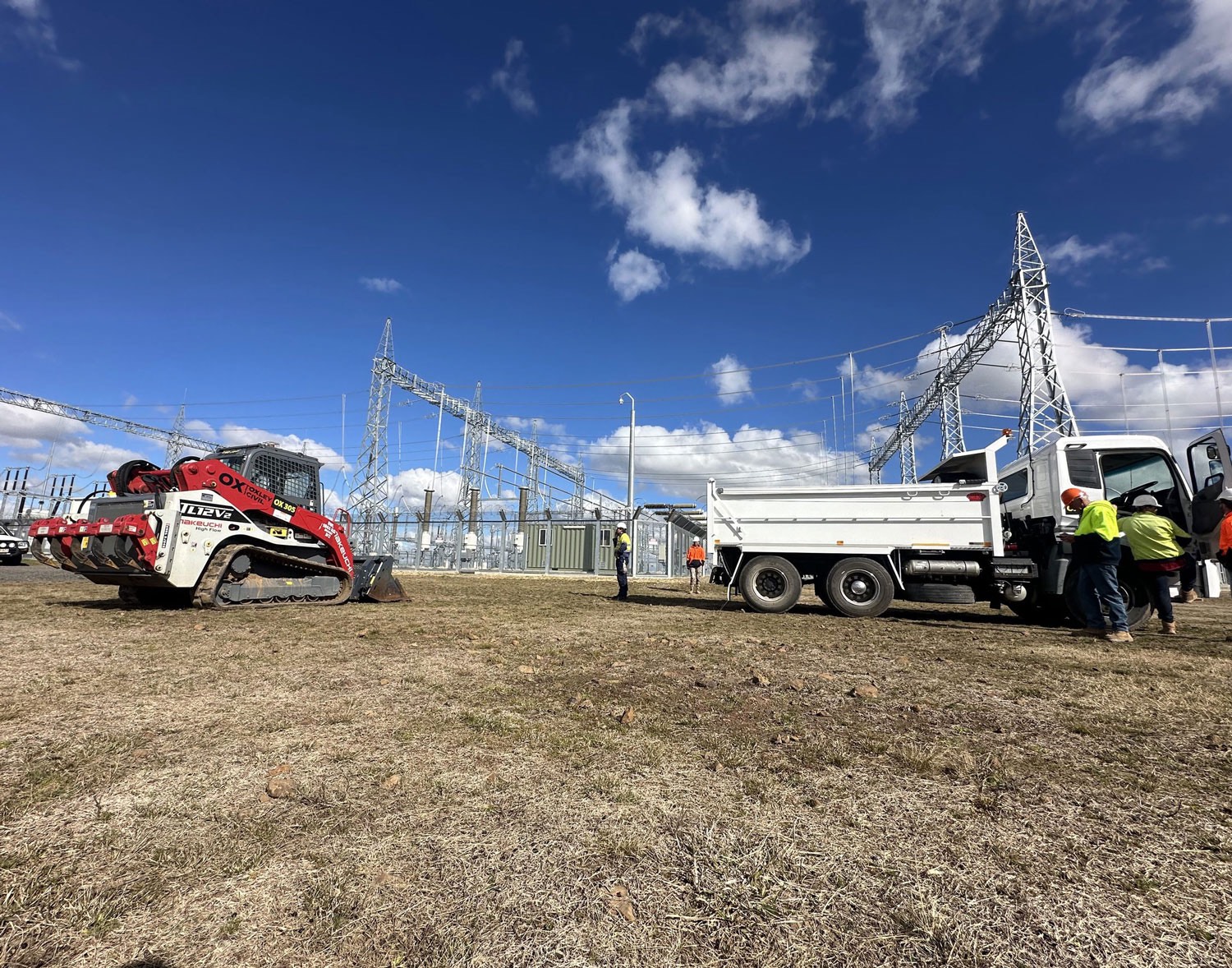 Oxley crew working at a substation site