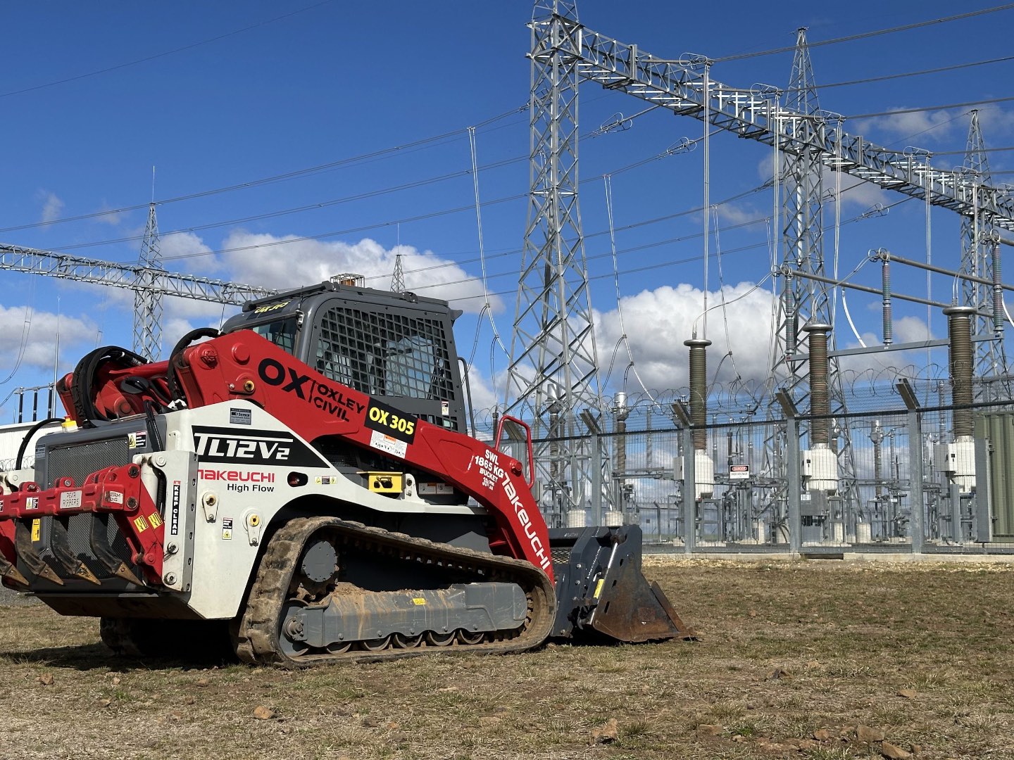 Skid steer on a substation site