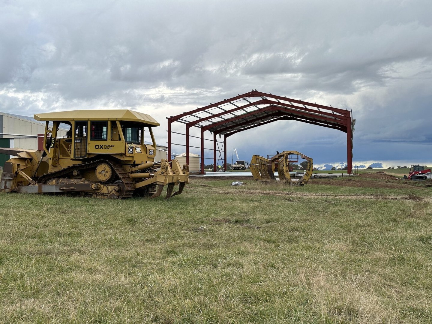 Dozer preparing a shed site