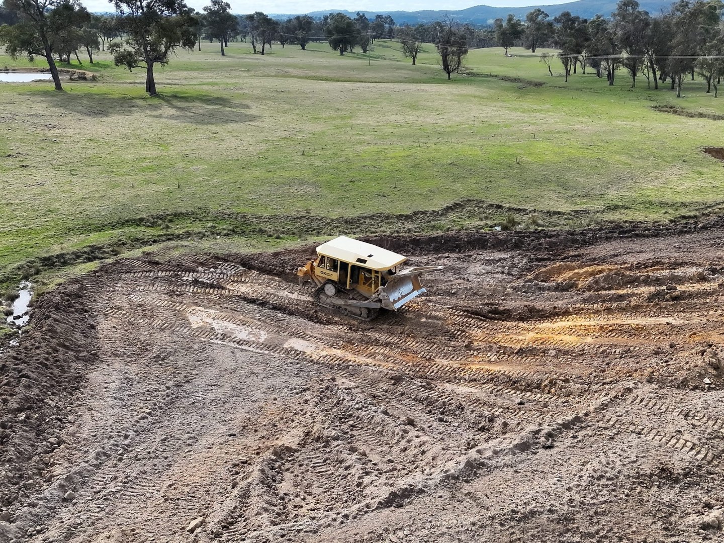 Dozer building a farm dam