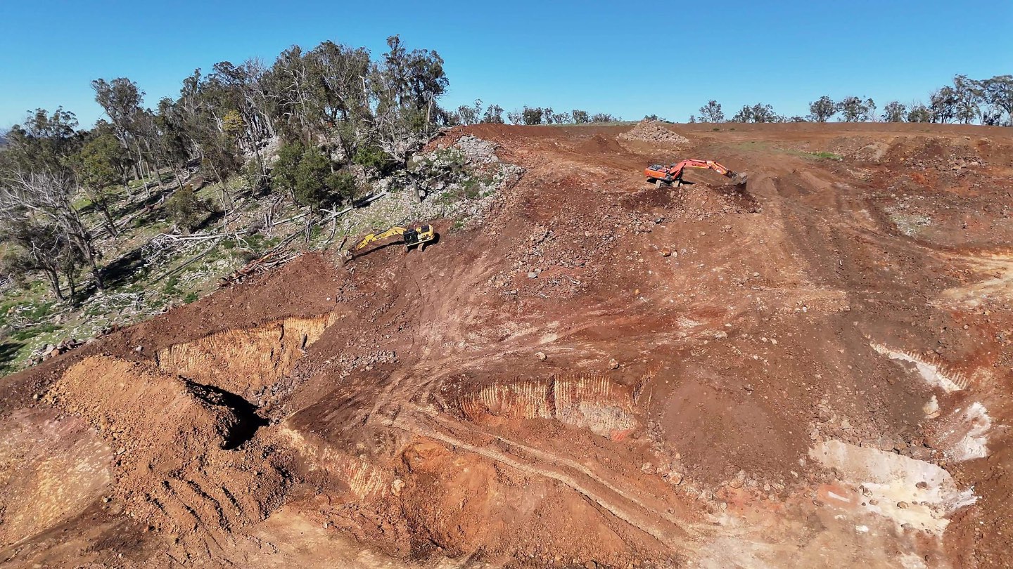Wide view of the quarry slope