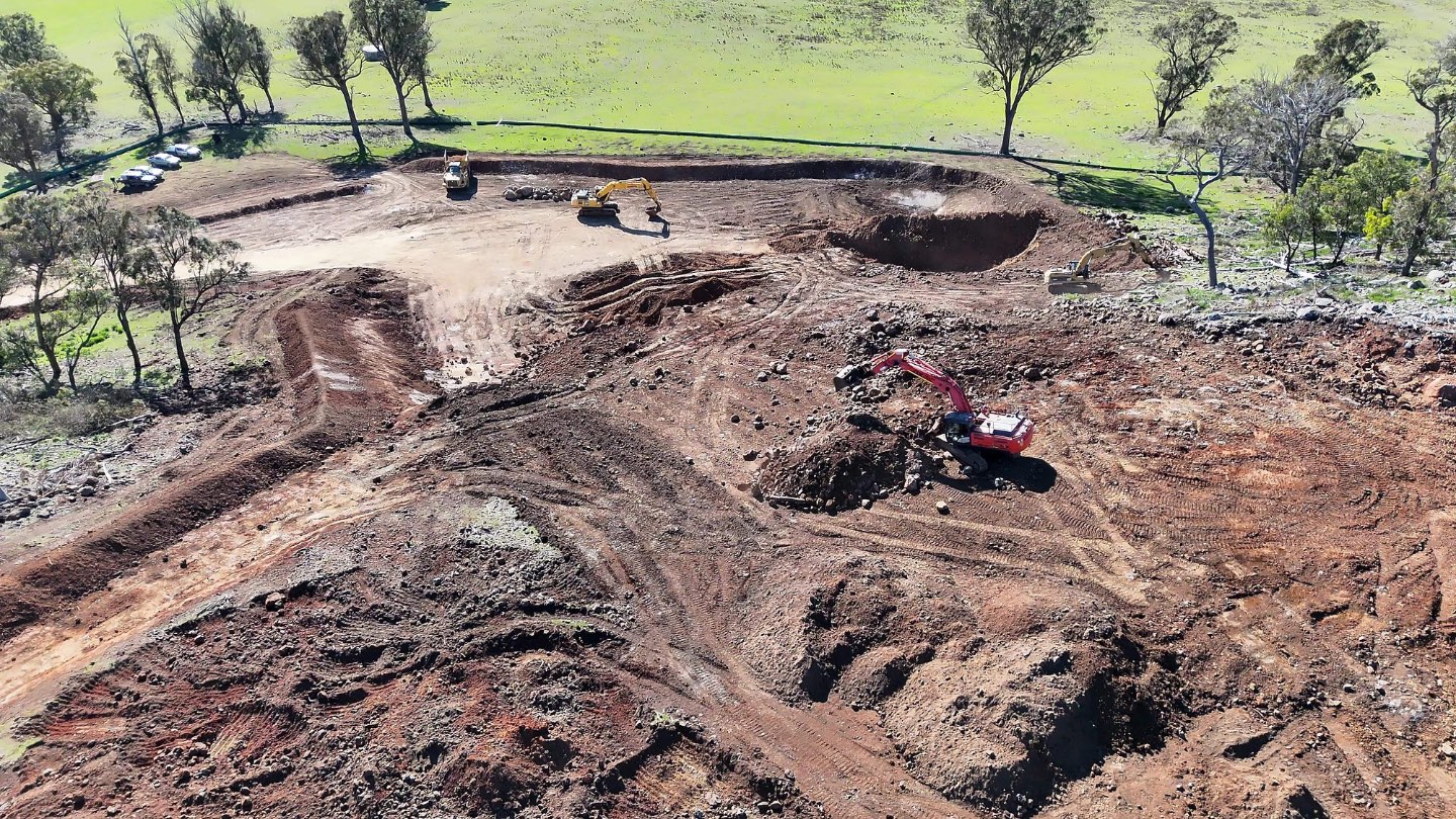 Excavator from directly above