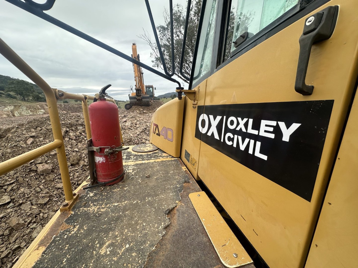 Oxley Civil branding on the TA40 dump truck