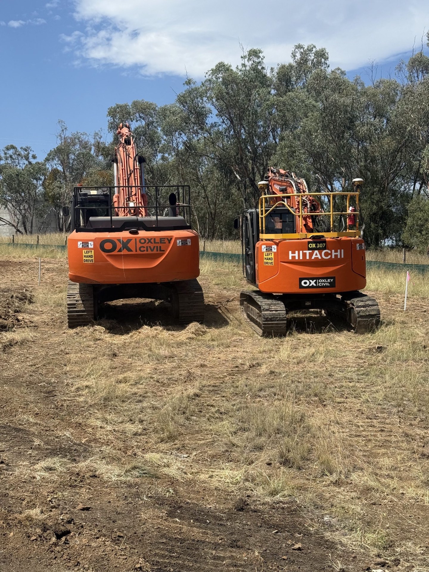 Two Oxley Hitachi excavators