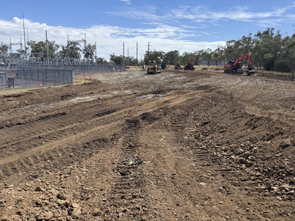 Earthworks pad beside the Inverell substation