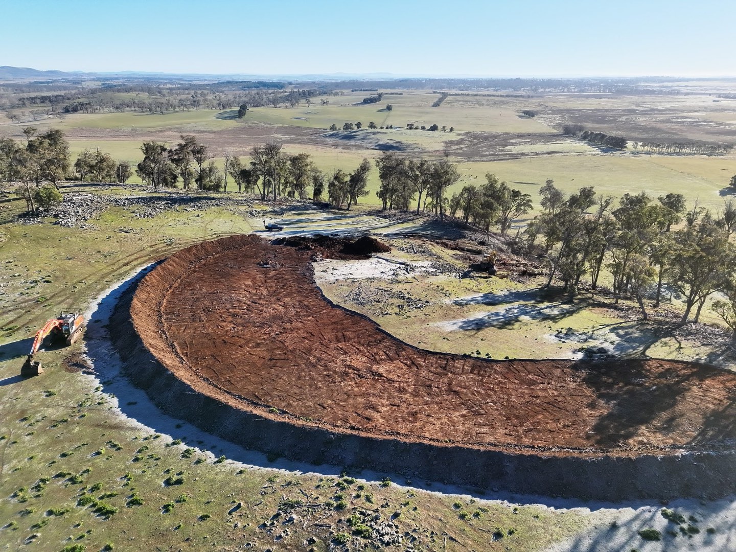 Finished stockpile pad and bund